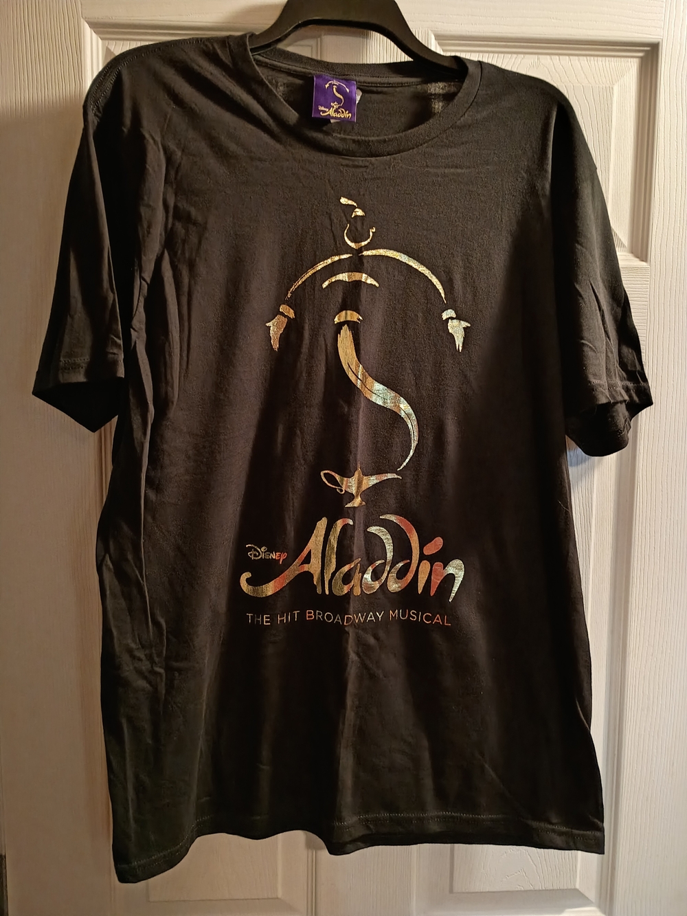 NWOT Unisex Disney Aladdin Black Graphic Tee - Broadway Musical Logo